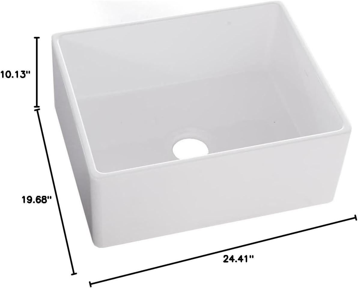 Elkay Fireclay 25" L x 19" W Farmhouse Kitchen Sink