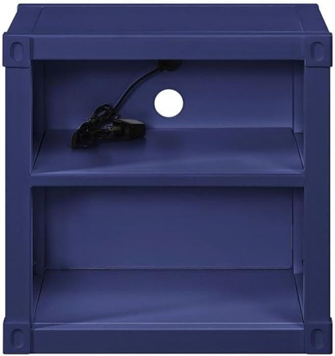 F&L Homes Studio Cargo Metal Nightstand W/USB