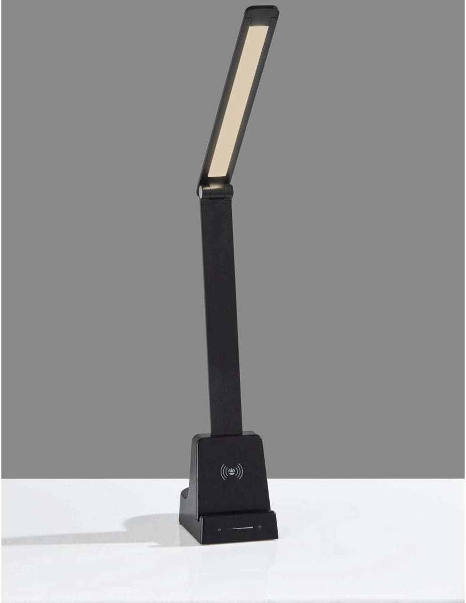 Matte Black Adjustable LED Desk Lamp with Wireless Charging