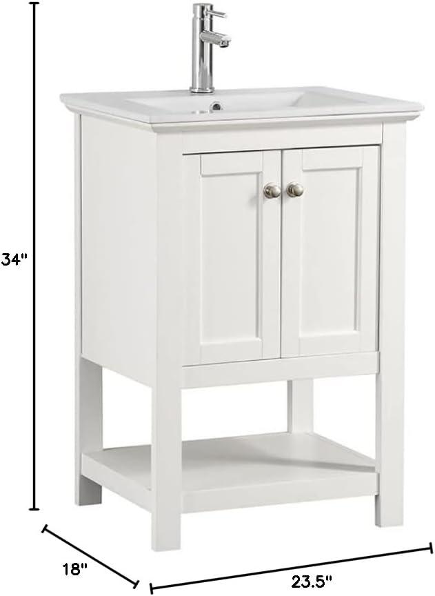 Fresca Manchester 24" White Traditional Bathroom Vanity