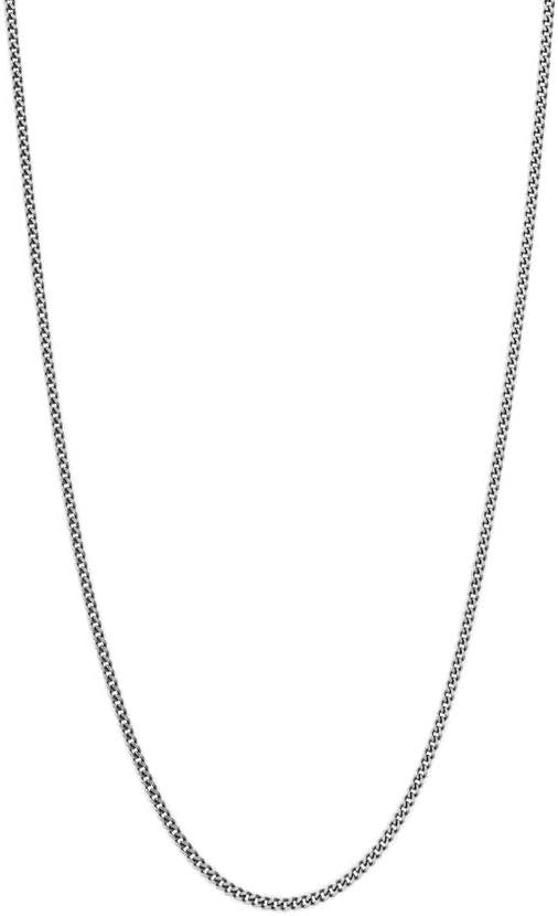 Cuban Chain Necklace | Brushed Sterling Silver