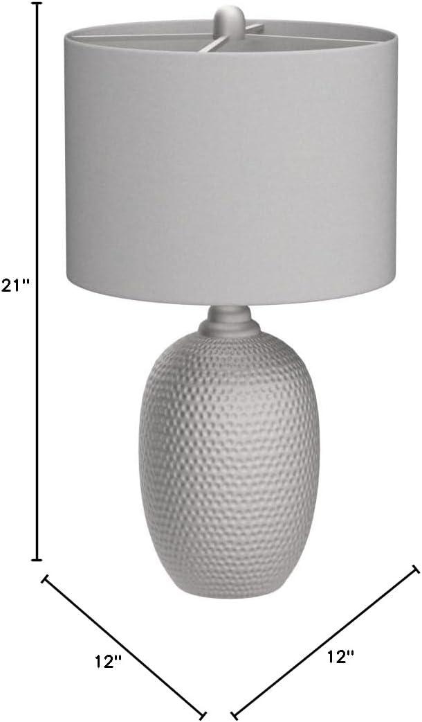 nuLOOM Oakland Metal 21" Table Lamp Lighting - Gray 21" H x 12" W x 12" D