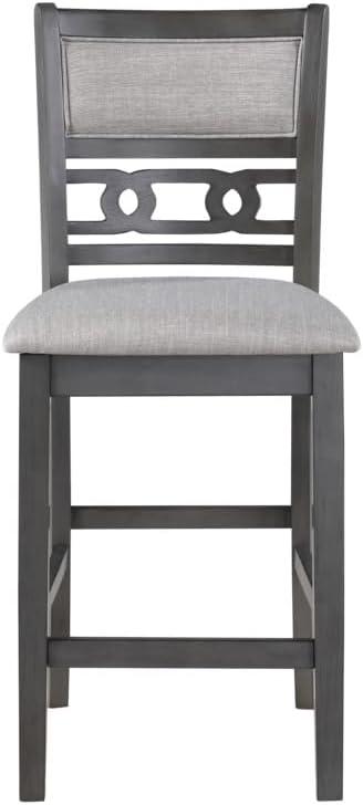 New Classic Furniture Gia 5-Piece Wood Round Counter Dining Set, 1 Counter Dining Table And 4 Chairs, 42 Inch, Gray