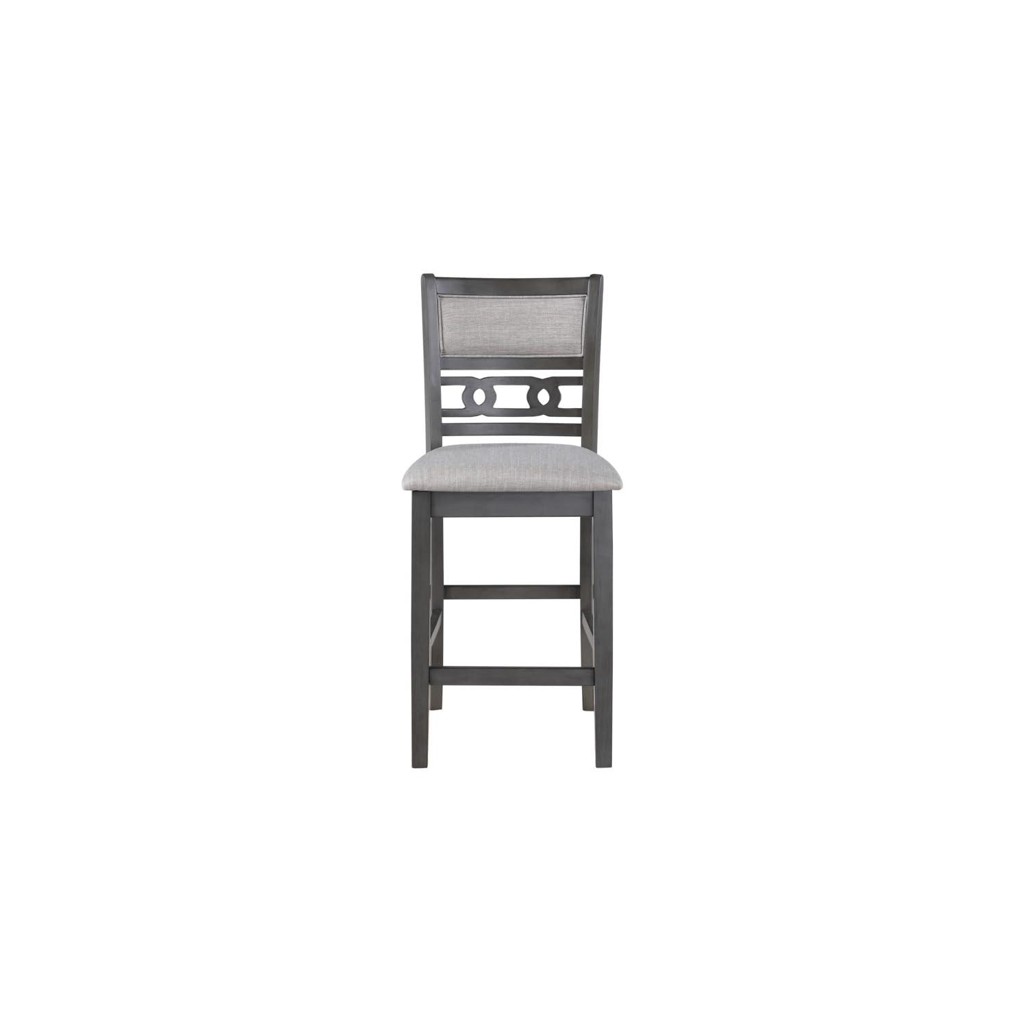 New Classic Furniture Gia 5-Piece Wood Round Counter Dining Set, 1 Counter Dining Table And 4 Chairs, 42 Inch, Gray