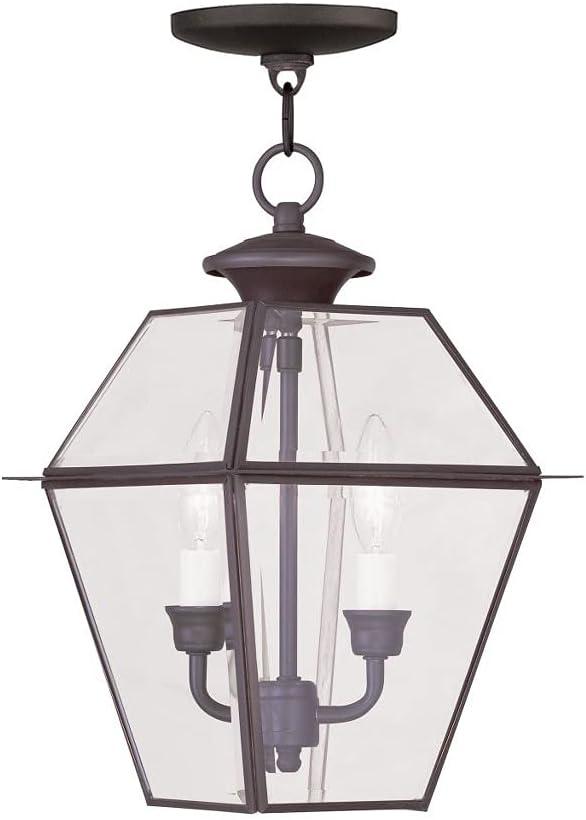 Livex Lighting - Westover - 2 Light Outdoor Pendant Lantern in Farmhouse Style -