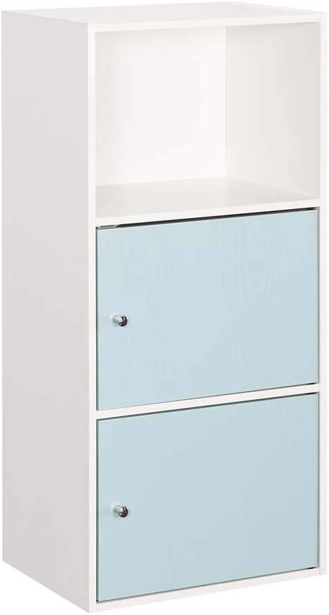 Seafoam Whisper 17" White Office Storage Cabinet with Chrome Knobs