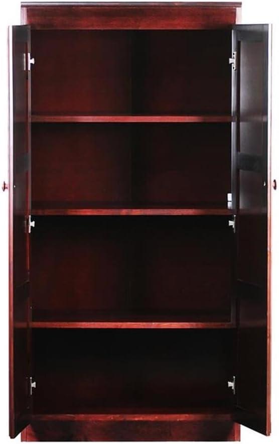 Traditional 60" Wood Storage Cabinet with 4-Shelves in Cherry