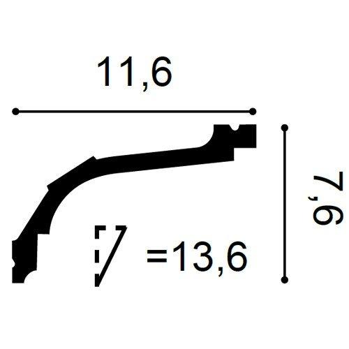 High Density Polyurethane, Primed White 3" H x 78 3/4" W x 4 5/8" D Crown