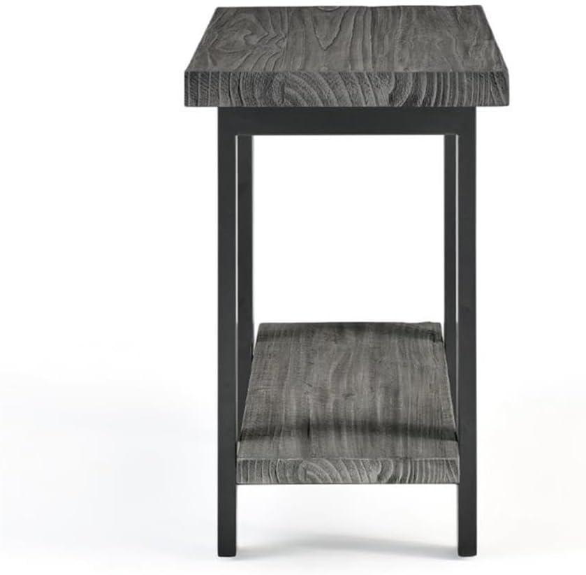 Pomona Metal and Reclaimed Wood End Table Slate Gray - Alaterre Furniture