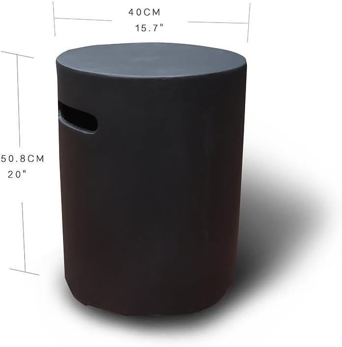 Black Concrete Round Propane Tank Cover Table