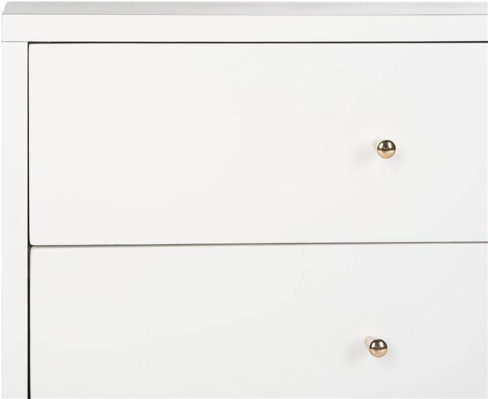 Lyla Retro Nightstand - White/Gold - Safavieh.