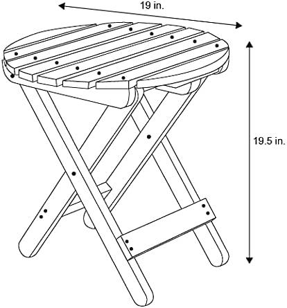 Shine Company Adirondack Round Traditional Wood Foldable Side Table in Brown