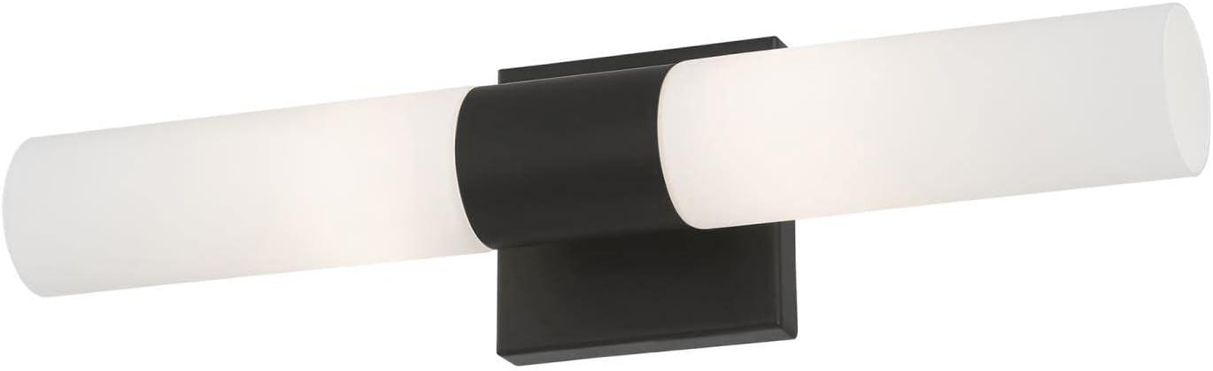 Livex Lighting Aero 2-Light Twist Lock Metal ADA Vanity Sconce in Black
