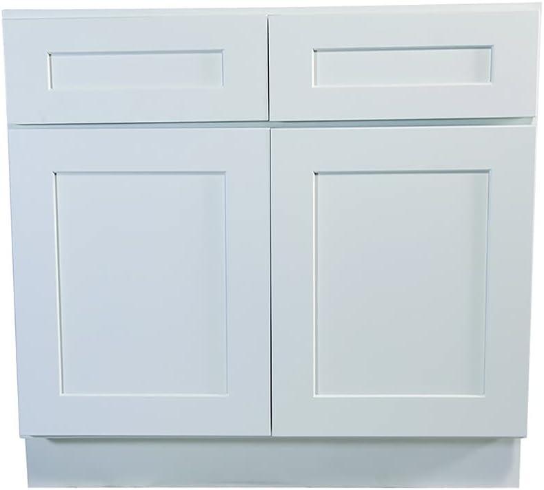 Design House 613208 Brookings Fully Assembled Shaker Style Base Kitchen Cabinet 36x34.5x24, White