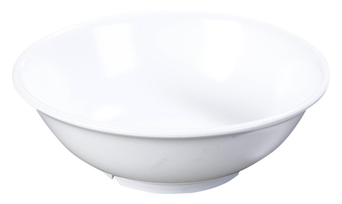 White Round Melamine Footed Serving Bowl, 36 Ounces