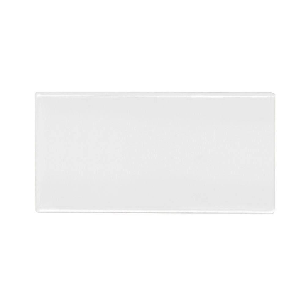 Tenedos White Ceramic 3x6 Glossy Subway Wall Tile Backsplash for Kitchen, Bathroom Shower, Accent Decor, Fireplace (80 Pieces - Box of 10 sq.ft.)