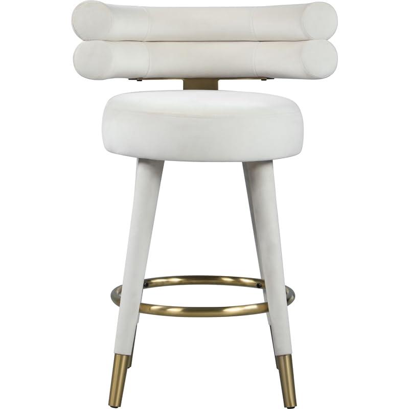 Elegant Black and Gold 26.5'' Velvet Counter Stool