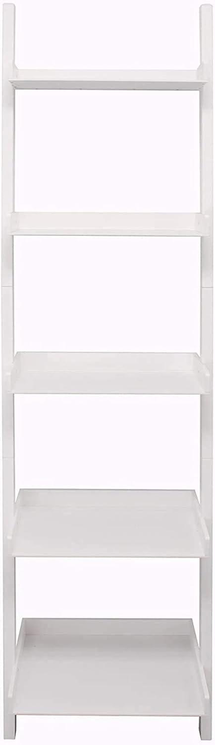 Hadfield 5-Tier White Ladder-Style Leaning Wall Shelf