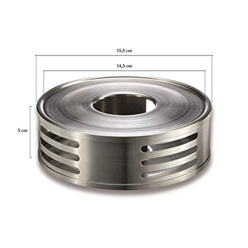 Teabloom Modern Tea Trivet/Tea Warmer - Stainless Steel Trivet and Teapot Warmer with Tea Light Candle