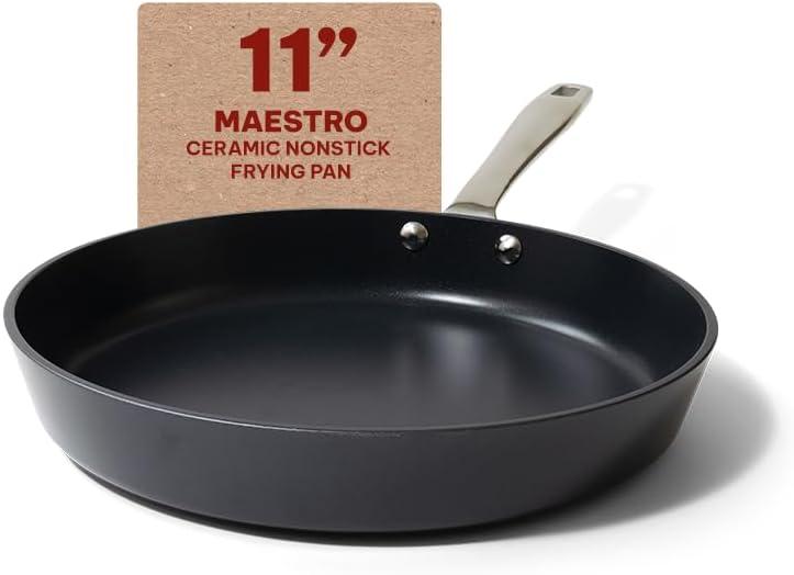 Alva Maestro Ceramic Nonstick Frying Pan Skillet Non Toxic Omelette Pan Kitchen Cookware PFAS, PFOA & PFTE Free, for Cooking Pan Set, Induction Safe, Add to Your Pots and Pans Set Cookware