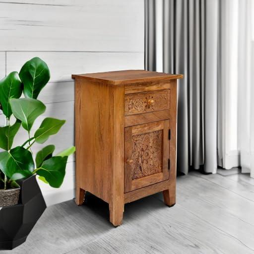 Jofran Global Archive Hand Carved Mango Wood Accent Table