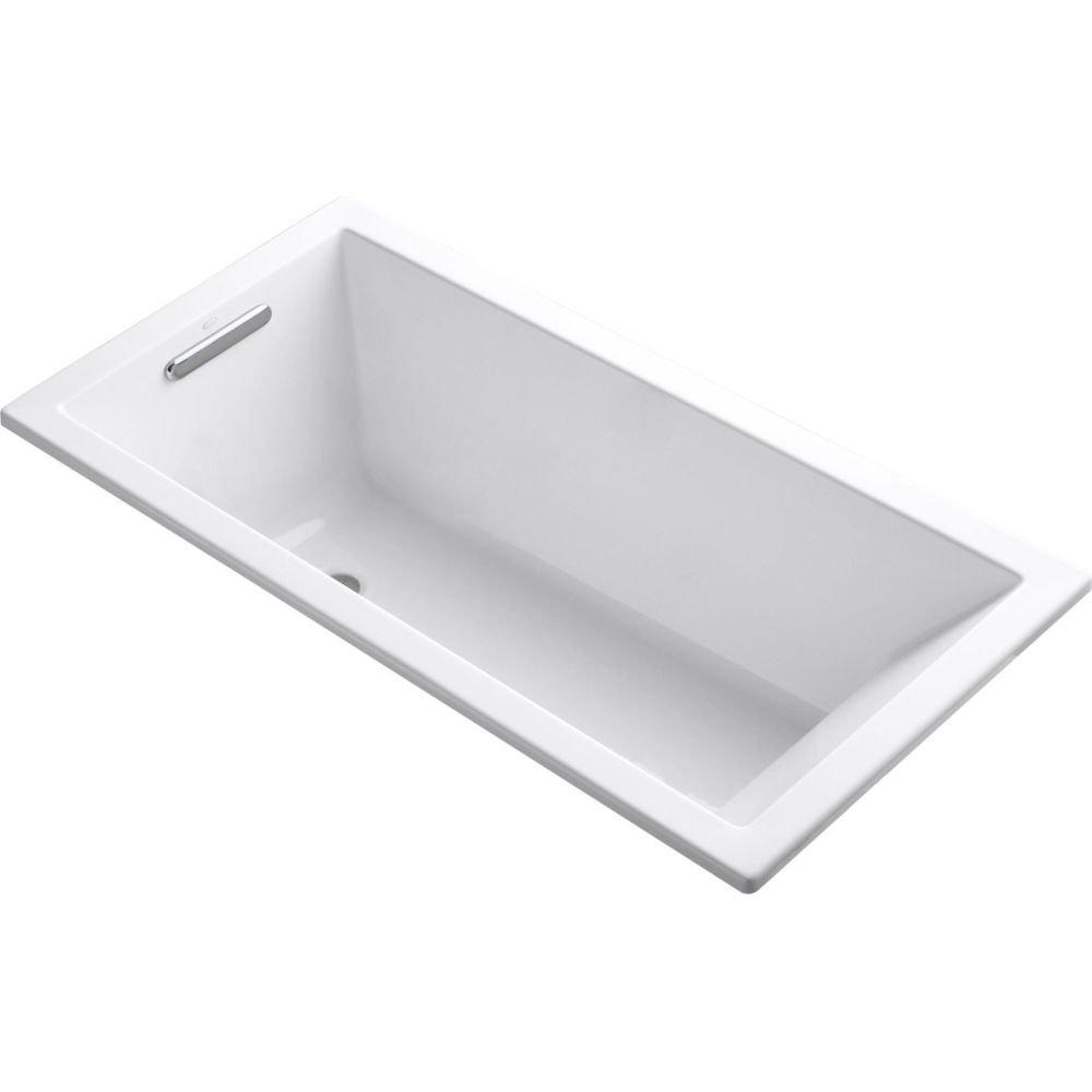 Underscore® 60" x 30" Drop-In or Undermount Acrylic Soaking Bathtub with Sloped Backrest