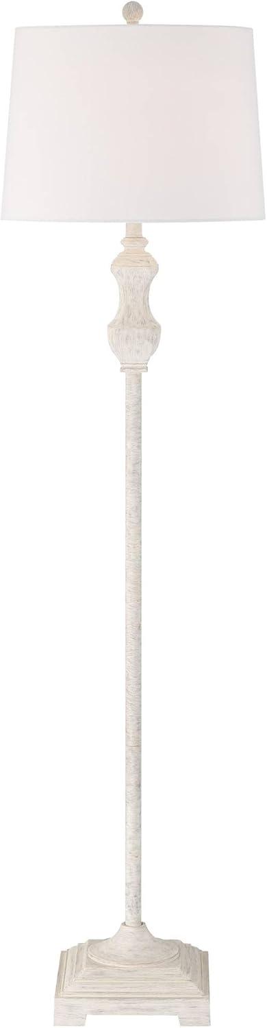 Barnes and Ivy Verona Traditional Shabby Chic 61 1/2" Tall Standing Floor Lamp Skinny Vintage White Living Room Bedroom House Reading Office