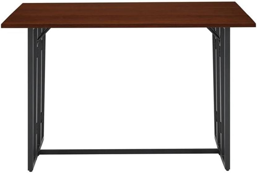 Pemberly Row 47" Modern Drop-Leaf Wood Dining Table - Dark Walnut / Black