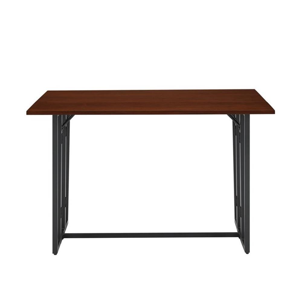 Pemberly Row 47" Modern Drop-Leaf Wood Dining Table - Dark Walnut / Black