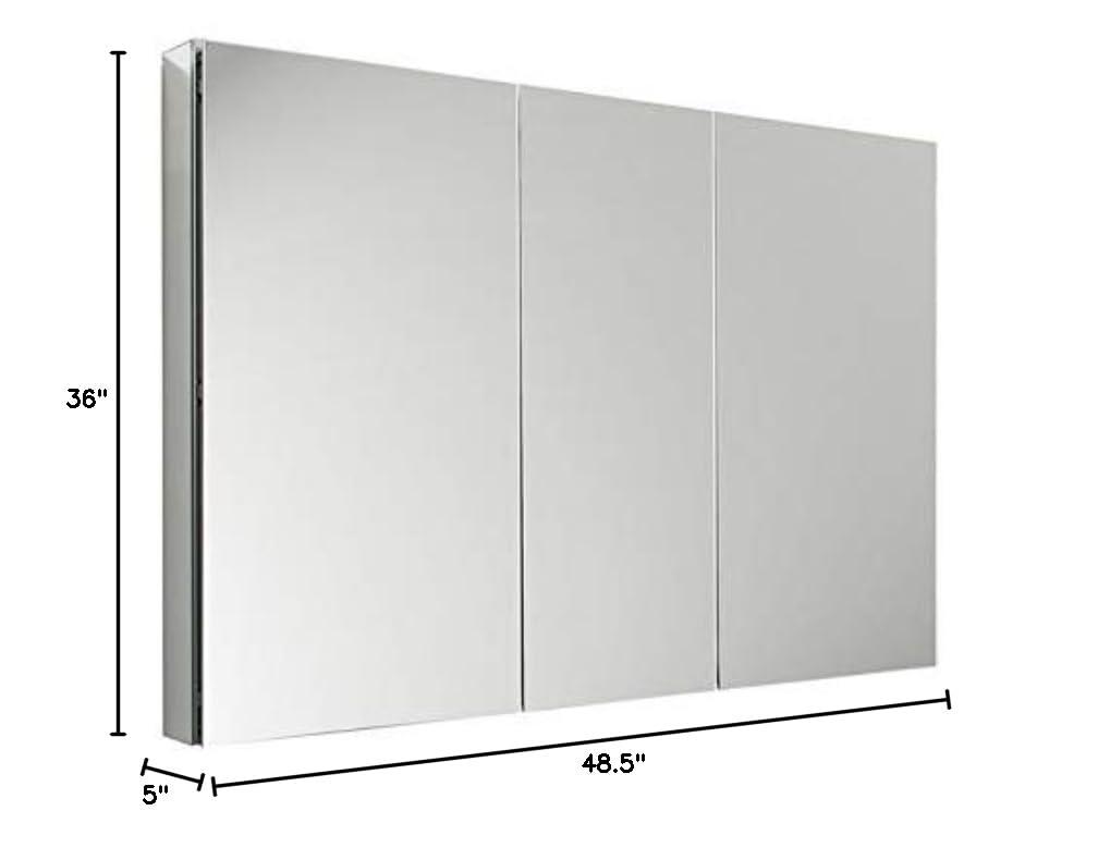Senza Recessed/Surface Mount Rectangular Frameless Bathroom Medicine Cabinet