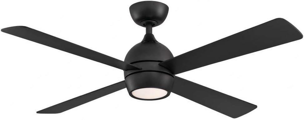 Indi Ceiling Fan + Light - Matte Black / 52"