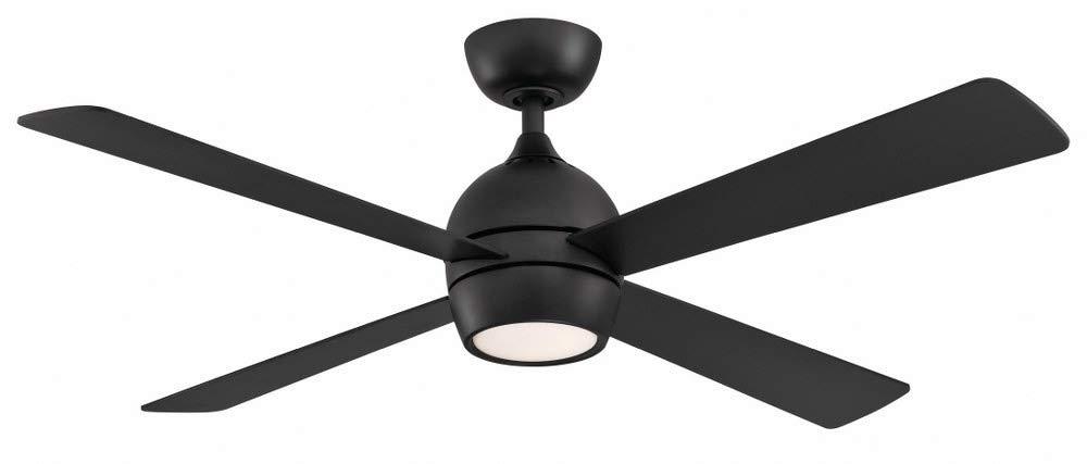 Indi Ceiling Fan + Light - Matte Black / 52"