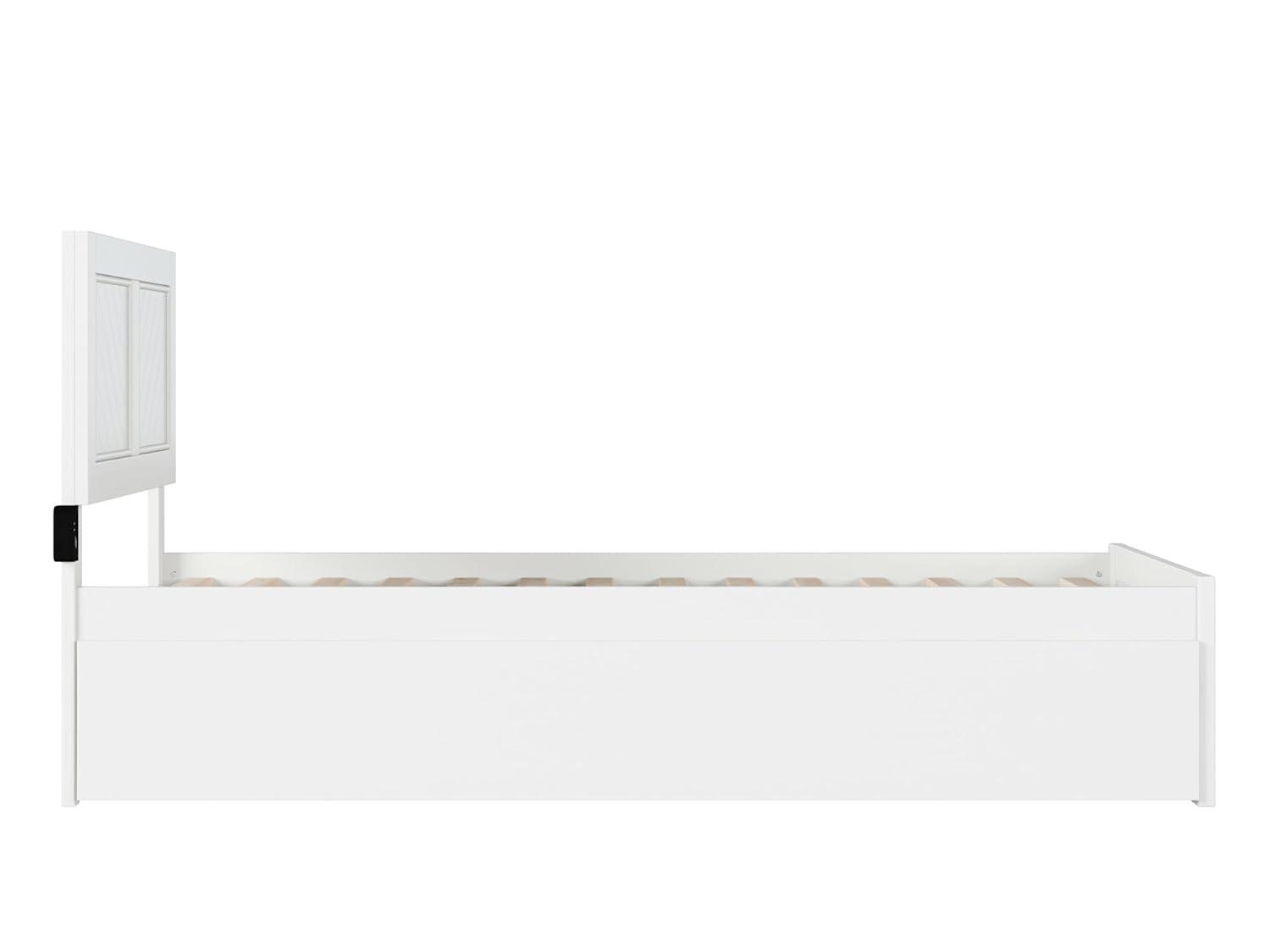 AFI Canyon White Solid Wood Platform Bed with Matching Footboard & Twin XL Trundle, Twin XL