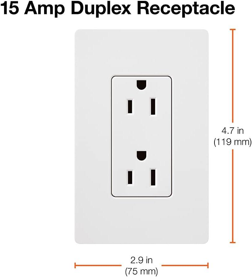 Midnight Black Tamper-Resistant Duplex Receptacle with Wall Plate