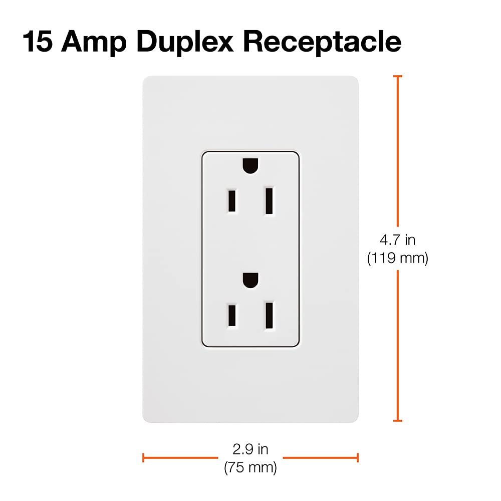 White Tamper Resistant Duplex Electrical Outlet