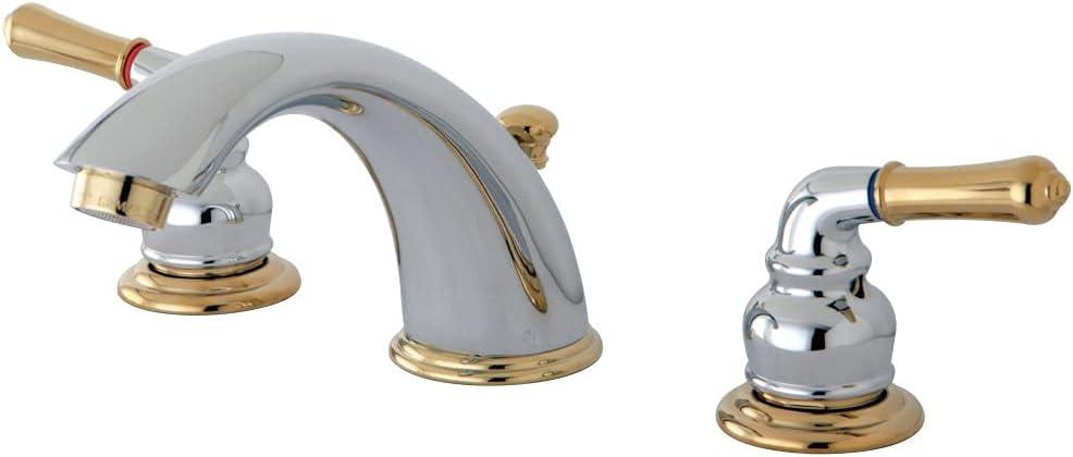 Kingston Brass Magellan Two-Handle 3-Hole Deck Mount Widespread Bathroom Faucet with Retail Pop-Up Drain