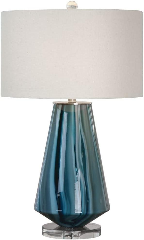 Uttermost Pescara 29" Teal-Gray and Blue-Swirl Glass Modern Table Lamp