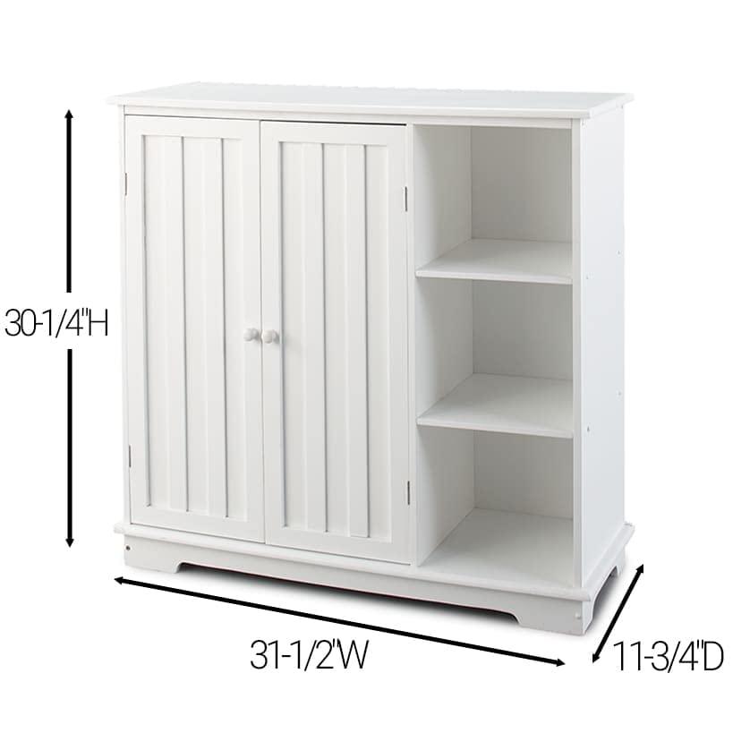 The Lakeside Collection Beadboard Buffet Cabinet - Sideboard with Storage - White