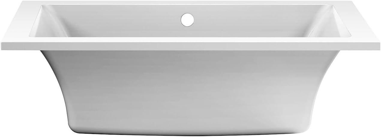 Kingston Brass Aqua Eden 59-Inch Acrylic Rectangular Drop-In Tub with Reversible Drain