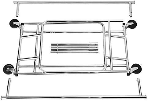 Heavy Duty Chrome Double Rail Rolling Clothing Rack