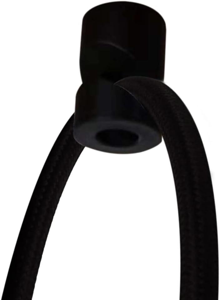 Home Concept Black Swag Plug-in Pendant with Shallow Drum Shade