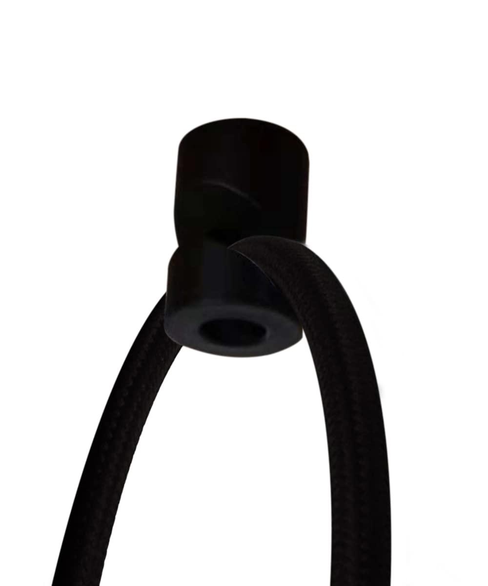 Home Concept Black Swag Plug-in Pendant with Shallow Drum Shade