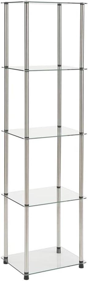 Convenience Concepts Designs2Go Classic Glass 5 Tier Tower, Black Glass