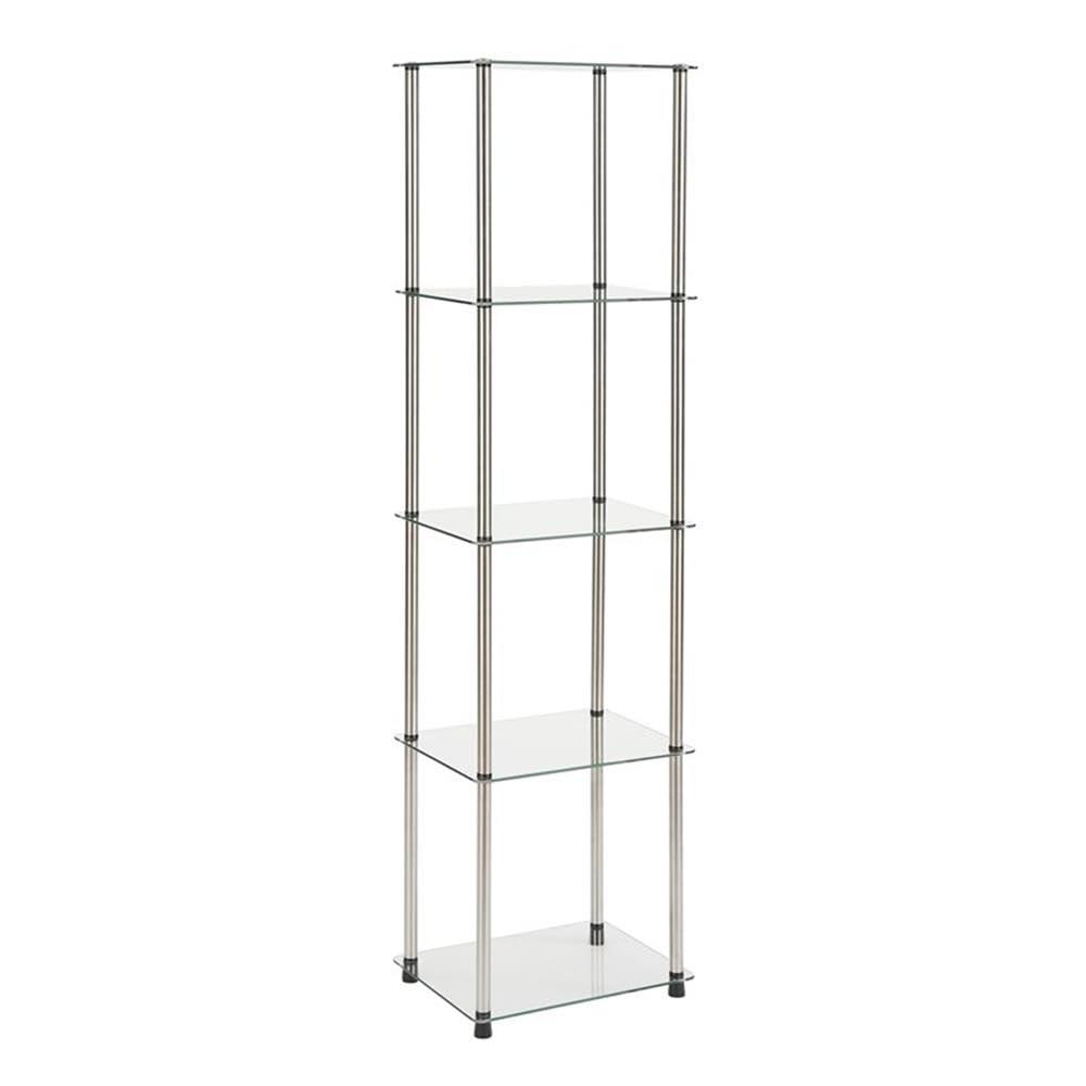 Convenience Concepts Designs2Go Classic Glass 5 Tier Tower Display Shelves, Glass