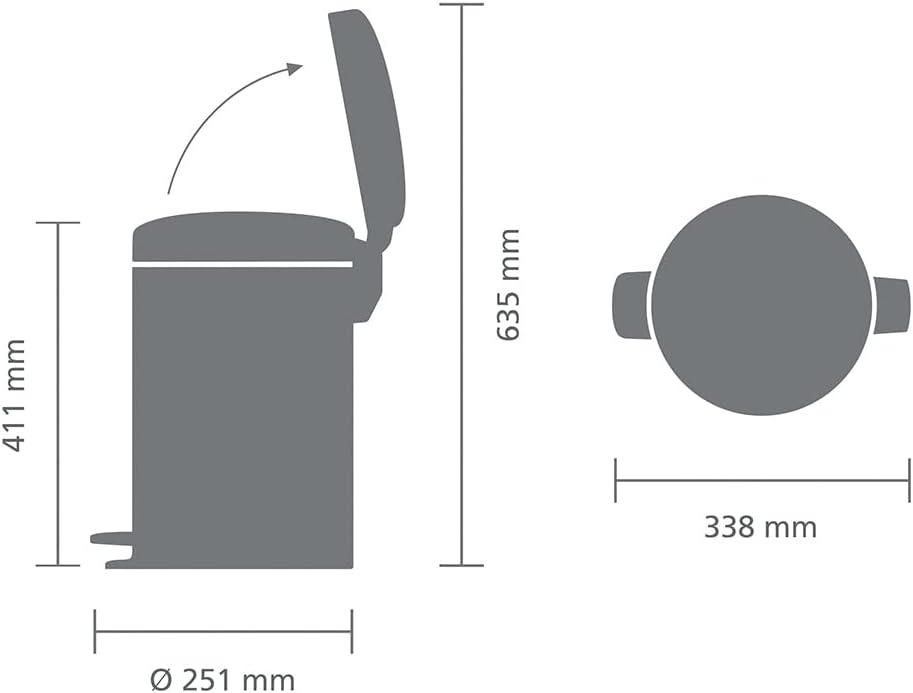 Brabantia Newicon Step On Trash Can, 3.2 Gallon (12 Liter)