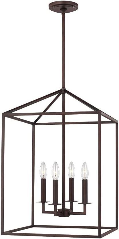 Perryton Medium 15.5 in. 4-Light Bronze Modern Transitional Candlestick Hanging Pendant
