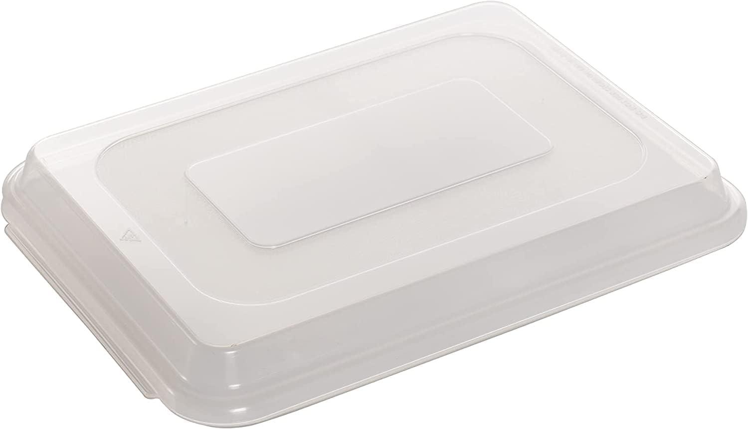 Silver Rectangular Aluminum Non-Stick Cake Pan with Lid