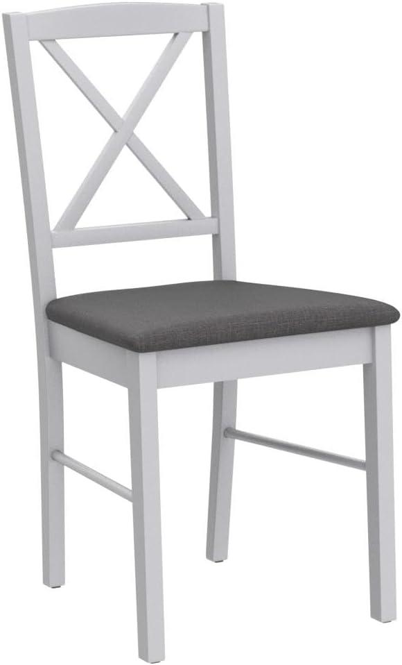 Duhome Set of 2 Dining Chairs with Solid Wood Linen Upholstered Armless Cross back for Dining Room Kitchen White 2 Pack