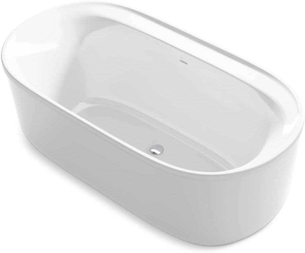 Spectacle 66" White Acrylic Oval Freestanding Bathtub