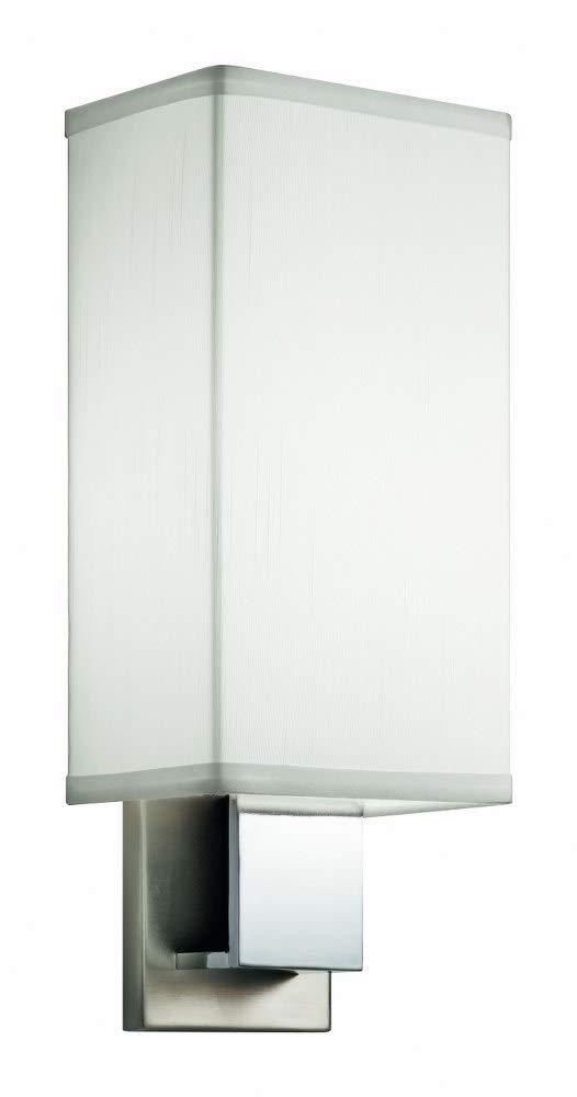 Brushed Nickel and Chrome LED Wall Sconce with White Shade